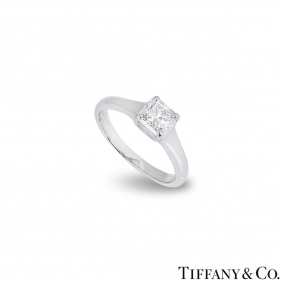 Tiffany & Co. Platinum Diamond Lucida Ring 0.93ct E/VVS2